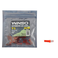 Bec LED Winso 12V FLUX T5 W2x4.6d 1LED Rosu - Set 20 buc Winso - imagine 1