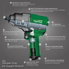 Pistol pneumatic Toptul 1/2 1085 Nm Toptul - imagine 2