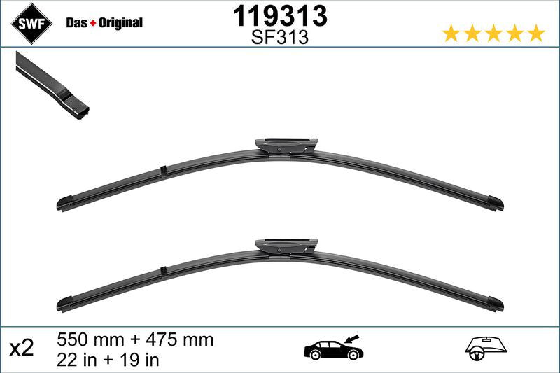 Set lamela stergator SWF Wiper FB OE LHD 550/475 mm SWF - imagine 1
