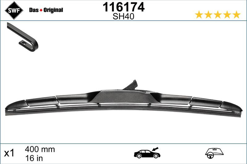 Lamela stergator SWF Wiper Hybrid LHD 400 mm SWF - imagine 1