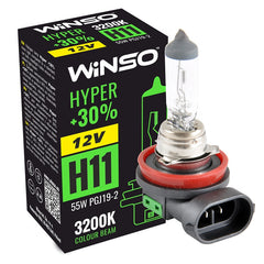 Bec Halogen Winso Hyper +30% H11 - 12V, 55W PGJ19-2 ● 3200K Winso - imagine 1
