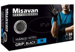Manusi nitril Grip Misavan - negru - marimea M ● 50 buc. Misavan - imagine 1