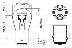 Bec Bosch Pure Light P21/5W 12V 21/5W BAY15d Bosch - imagine 4