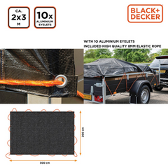 Prelata pentru remorca 2X3M Black+Decker - imagine 4