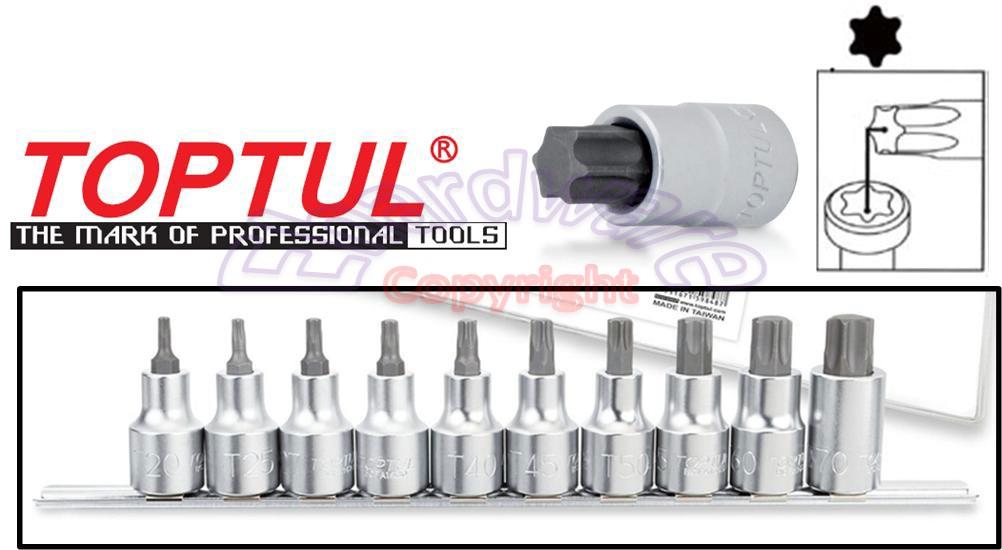 Set tubulare torx 1/2, 10 piese Toptul - imagine 1