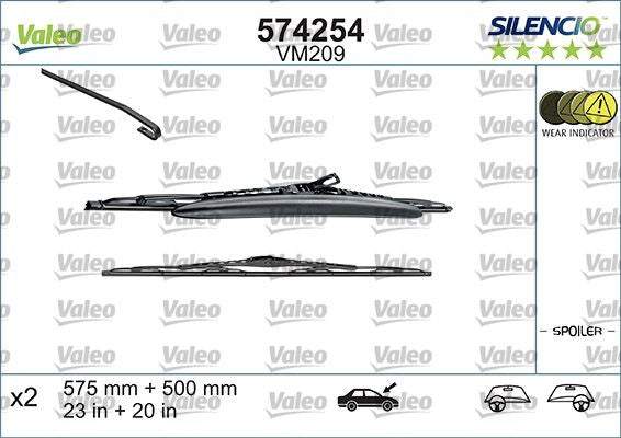 Set lamela stergator Valeo Silencio 575/500 mm Valeo - imagine 1