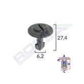 CLIPS FIXARE ELEMENTE ROATA PENTRU AUDI/SEAT/VW 6.2X27.4MM - NEGRU SET 10 BUC