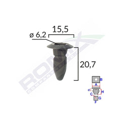 CLIPS FIXARE PENTRU GRUP VAG - NEGRU SET 10 BUC