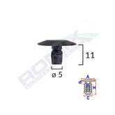 CLIPS TIP GARNITURA PENTRU PEUGEOT 5X11MM - NEGRU SET 10 BUC