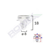 CLIPS TAPITERIE PENTRU SEAT VW 8X18MM - GRI SET 10 BUC