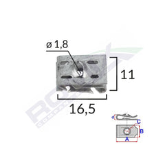 CLEMA FIXARE ELEMENTE MOTOR PENTRU GRUP VAG 1.8X16.5X11MM SET 10 BUC