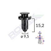 CLIPS FIXARE PENTRU NISSAN/HONDA/SUBARU 9.5X15.2MM - NEGRU SET 10 BUC