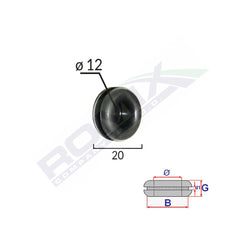 CAPAC CAUCIUC INCHIS UNIVERSAL DIAMETRU 12MM SET 5 BUC