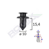 CLIPS FIXARE PENTRU HONDA/MAZDA 10X15.4MM - NEGRU SET 10 BUC