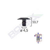 CLIPS CAPAC PENTRU CITROEN/PEUGEOT 4.5X10.7MM - NEGRU SET 25 BUC