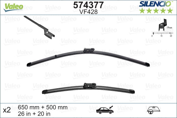 Set stergator Valeo Silencio Flat Valeo - imagine 1