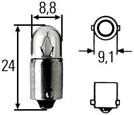 Bec Hella 2W 24V BA9s Hella - imagine 1