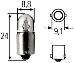 Bec Hella 2W 24V BA9s Hella - imagine 1