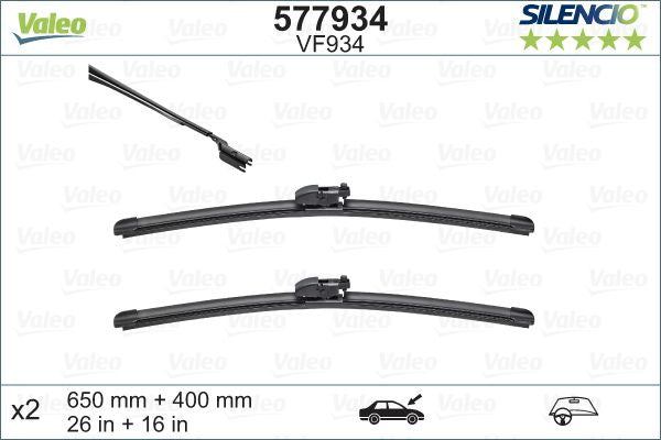 Set lamela stergator Valeo Silencio FlatBlade OE 650/400 mm Valeo - imagine 1