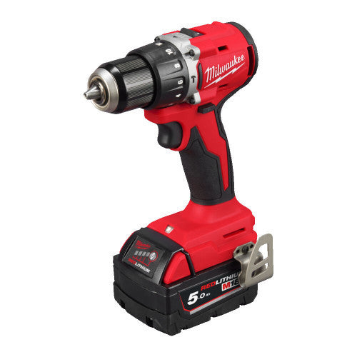Mașină de găurit și înșurubat cu percuție, Milwaukee, M18 BLPDRC-502C, 2x acumulator M18 B5, 1x încarcator M12-18C,cutie plastic Milwaukee - imagine 1