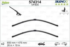 Set lamela stergator Valeo Silencio FlatBlade OE 650/475 mm Valeo - imagine 1