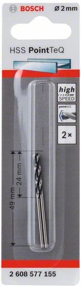 Burghiu spiral HSS PointTeQ de 2,0 mm Bosch - imagine 1