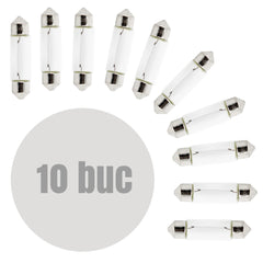 Bec MTR SV8.5 12V 10W Set 10 buc MTR - imagine 1