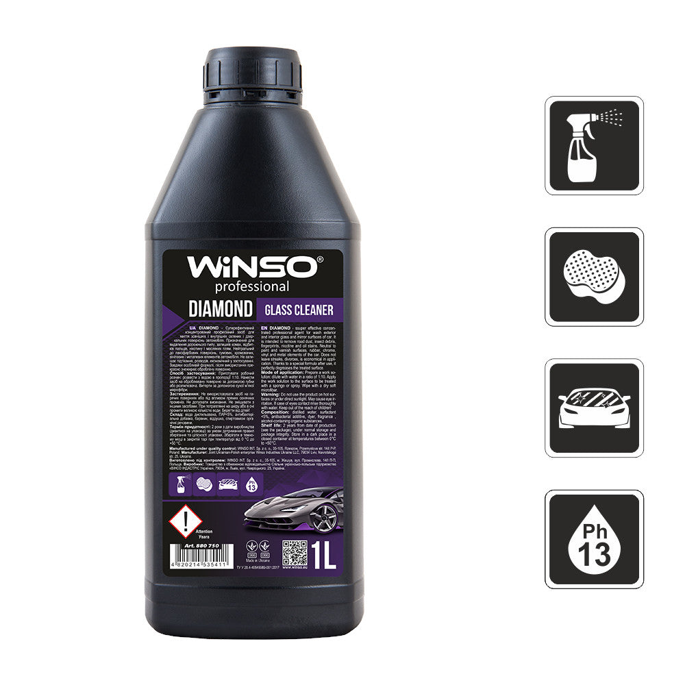 Solutie curatare geamuri Winso Professional DIAMOND Glass Cleaner 1L Winso - imagine 1