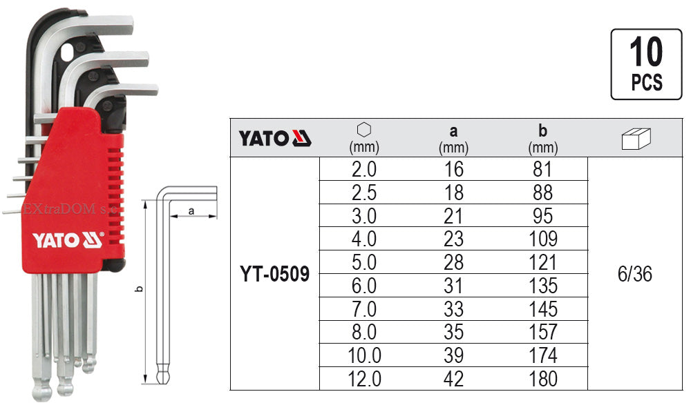 SET CHEI IMBUS 10BUC 2-12MM CR-V Yato - imagine 1