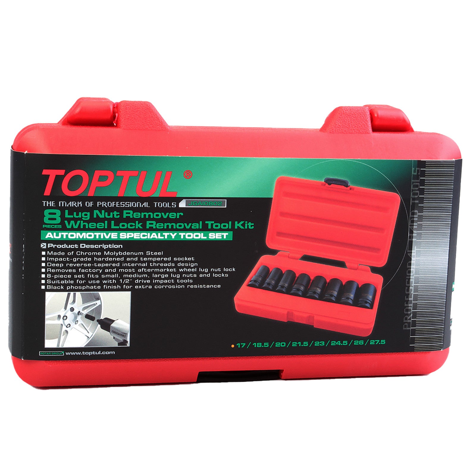 Trusa extractoare piulite roti 8 Piese Toptul - imagine 1