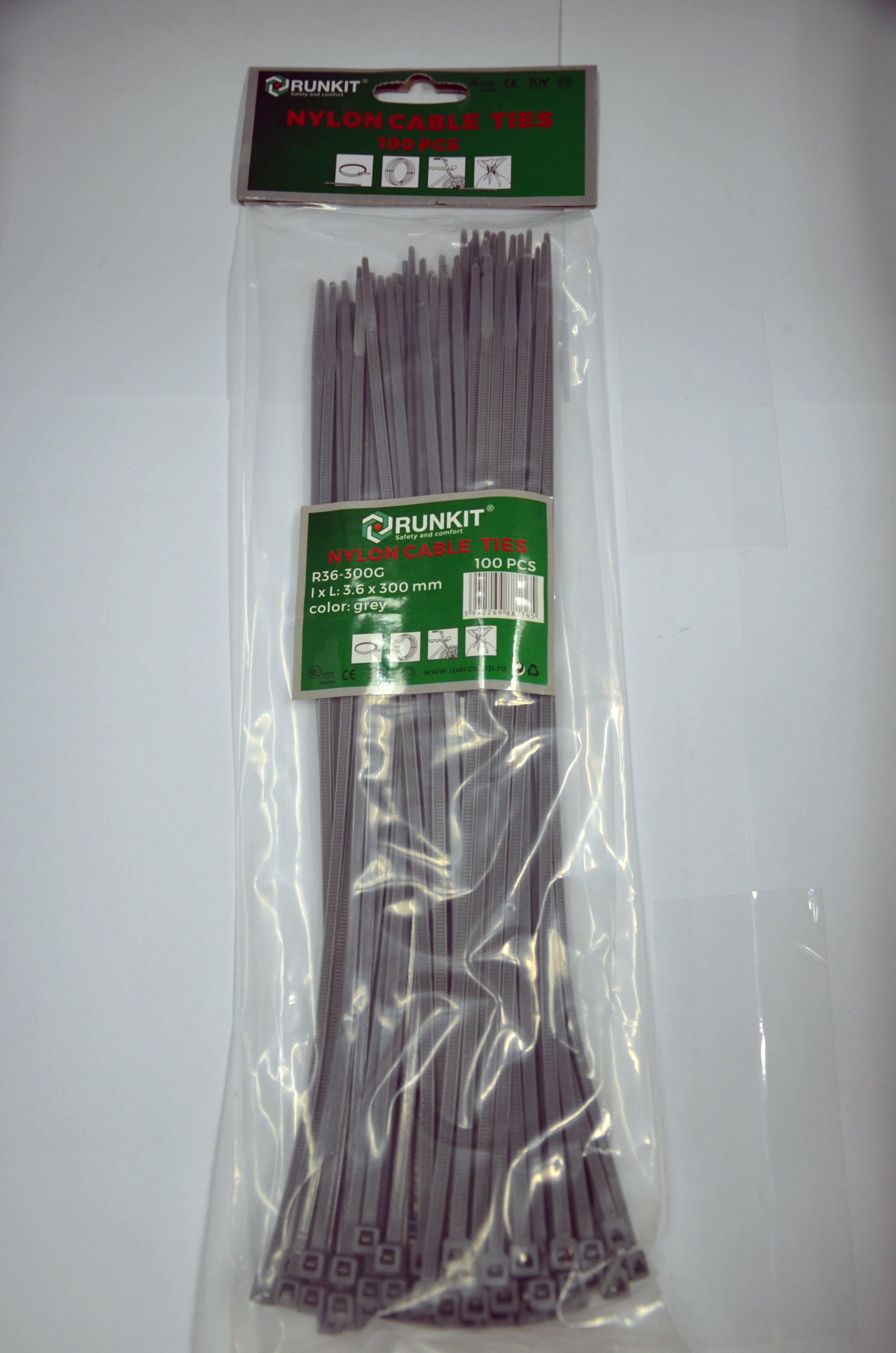Colier plastic 4.8x300 Gri 100 buc MTR - imagine 1