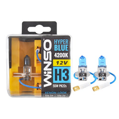 Bec Halogen Winso Hyper Blue +20% H3 - 12V, 55W PK22s ● 4200K ● Set 2 buc Winso - imagine 1