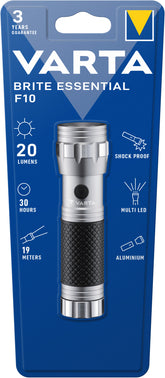 Lanterna LED Varta Brite Essential F10, 20 lm, 3xAAA, Aluminiu/cauciuc Varta - imagine 1