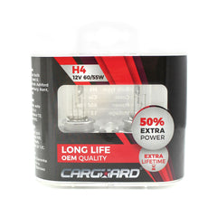 Set de 2 becuri Halogen H4, 55W, +50% Intensitate Carguard - imagine 1