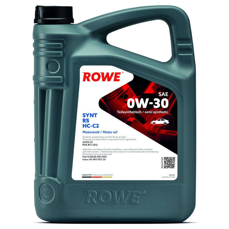 ULEI MOTOR TURISME ROWE HIGHTEC SYNT RS SAE 0W30 HC-C2 5L Rowe - imagine 1