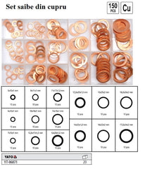 Set saibe din cupru 150 piese Yato - imagine 1
