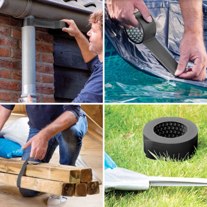 Bandă adezivă întărită cu material BISON Power Repair - neagră - 10 m Carguard - imagine 1