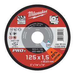 Disc abraziv pentru debitat inox, 125x1.5x22.22 Milwaukee - imagine 1