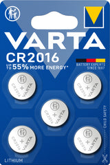 Baterii Varta tip buton CR 2016, 90 mAh, 5 buc Varta - imagine 1