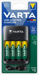 Incarcator baterie Varta USB Quattro Charger + 4X AA 2100 mAh Varta - imagine 1