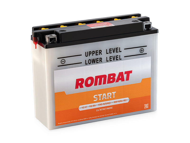 Baterie moto 12Vx16Ah Start cu intretinere RB16AL-A2 Rombat - imagine 1