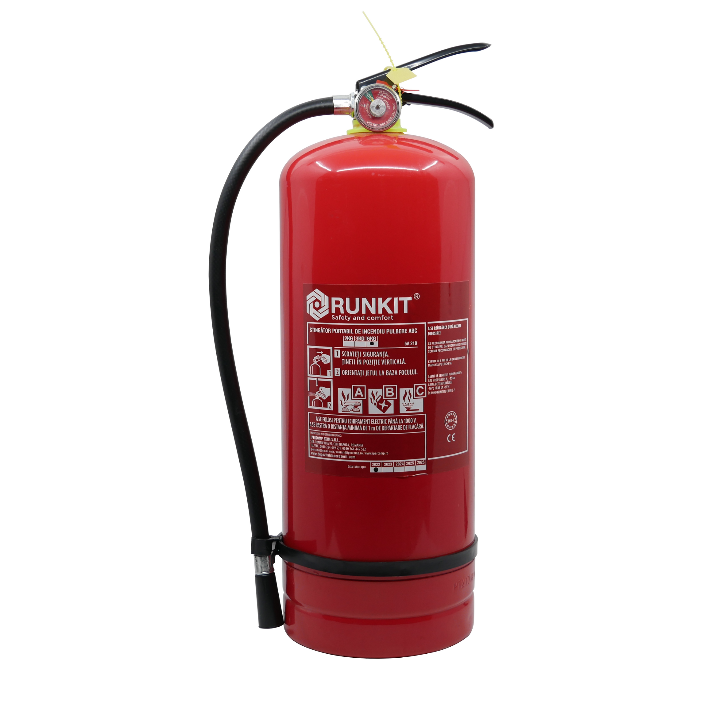 Stingator auto P6 cu manometru 6kg RUNKIT Runkit - imagine 1