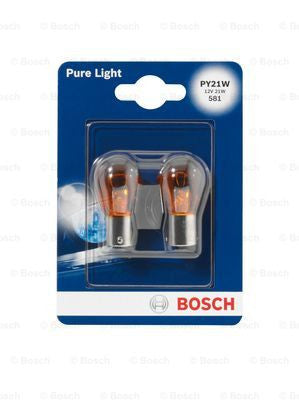 Bec Bosch Pure Light PY21W 12V 21W BAU15s Set 2 buc Bosch - imagine 1