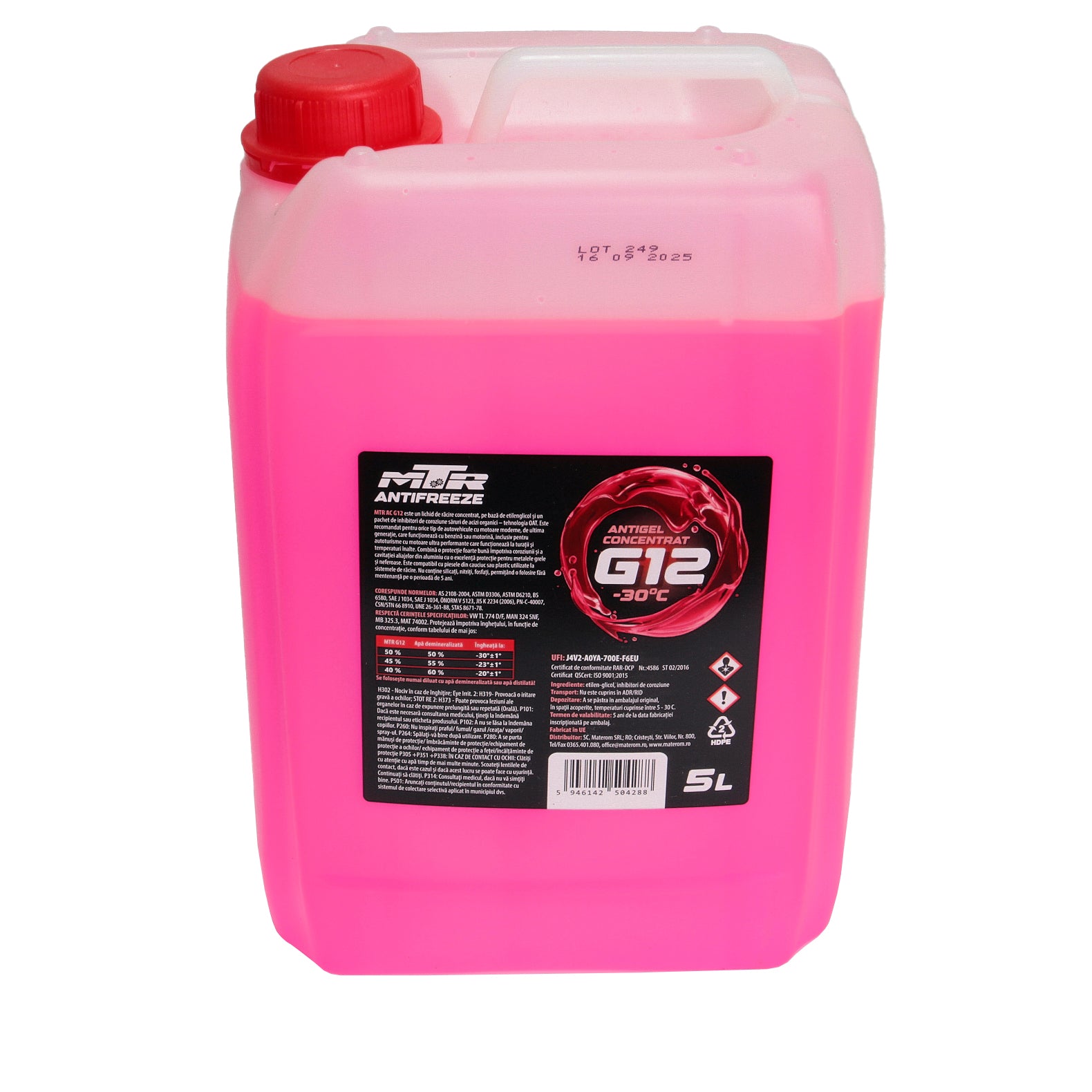 Antigel concentrat MTR Rosu G12 (-60°C) 5L MTR - imagine 1