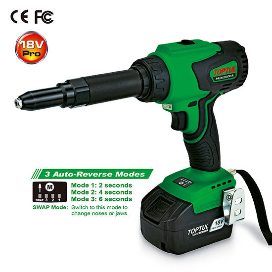 Masina de Nituit Toptul Brushless Cordless 18V (Seria Pro) ● 2 acumulatori ● 11.800 N Toptul - imagine 1
