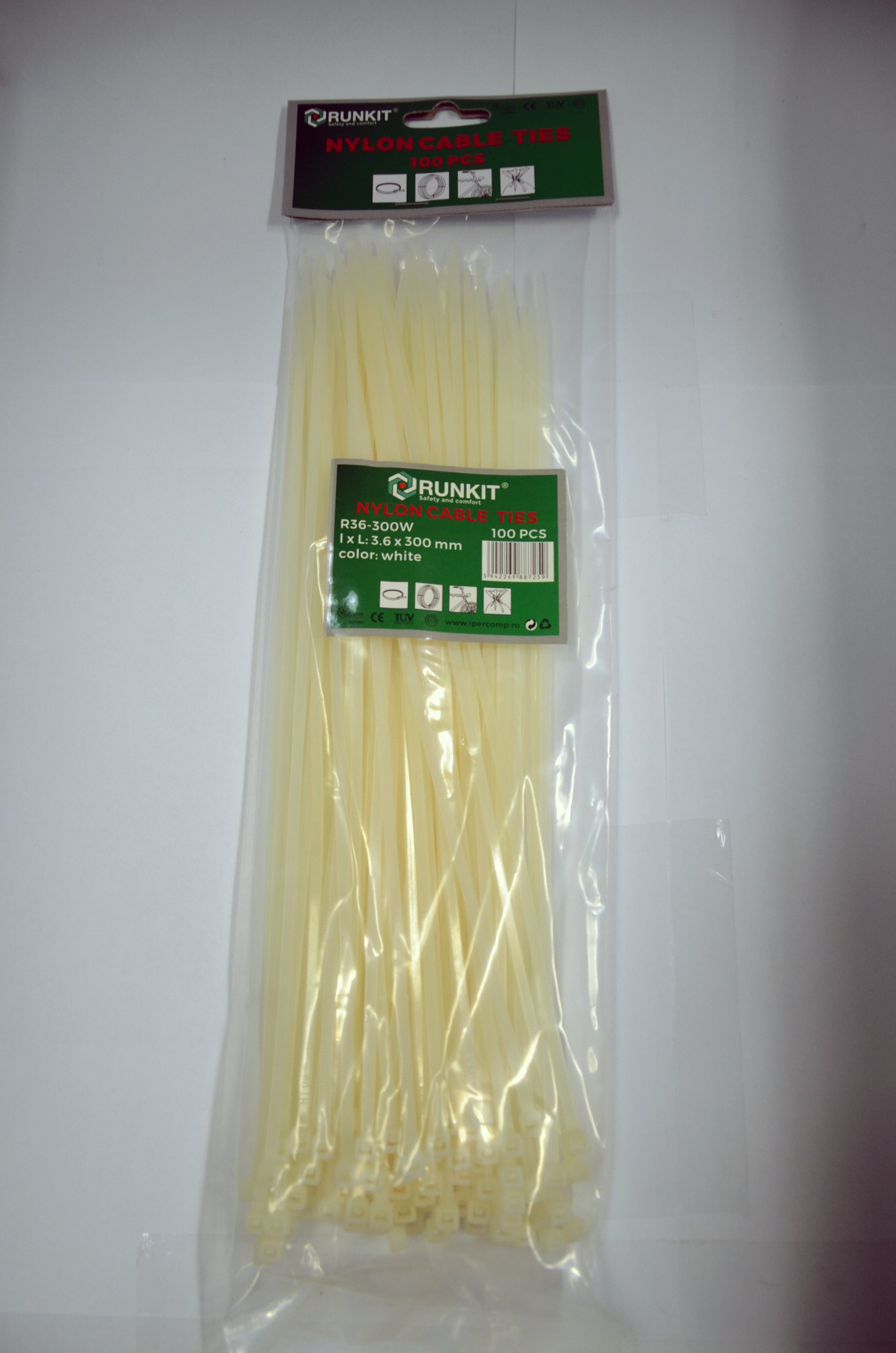 Colier plastic 4.8x350 Alb 100 buc MTR - imagine 1