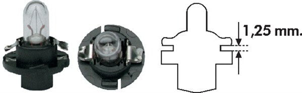 Bec Magneti Marelli PBX4 12V 1.2W BX8.4d Negru Magneti Marelli - imagine 1