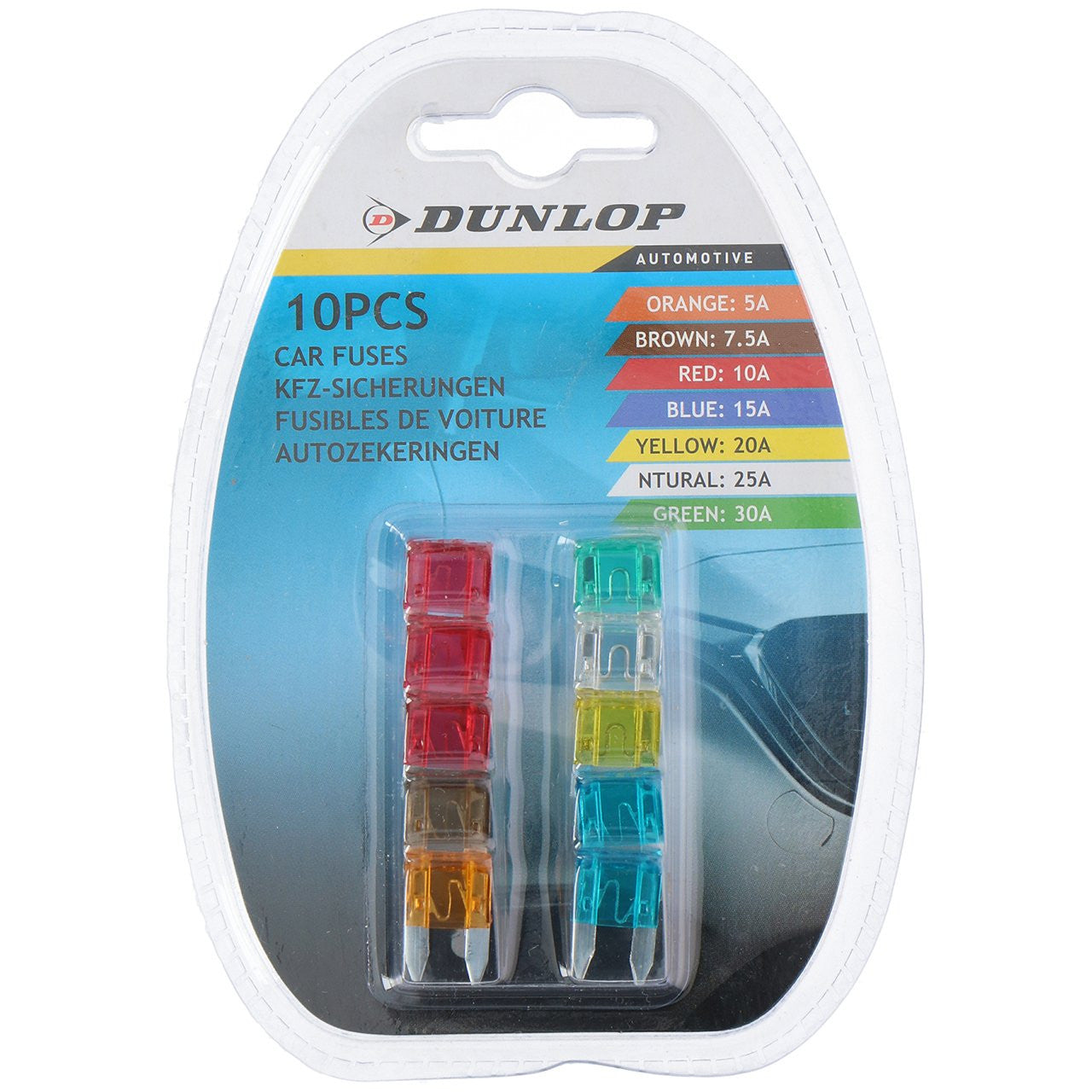 Set 10 buc Sigurante auto Tip Lama MINI Dunlop - imagine 1