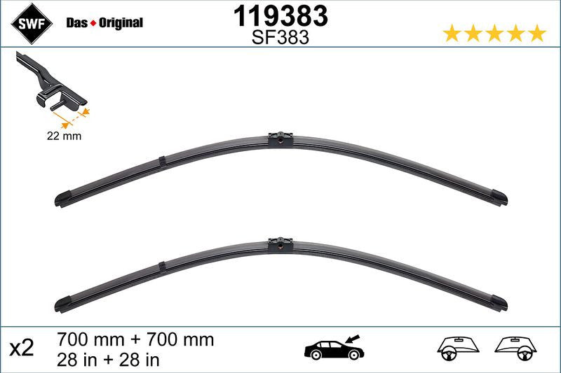 Set lamela stergator SWF Wiper FB OE LHD 700/700 mm SWF - imagine 1