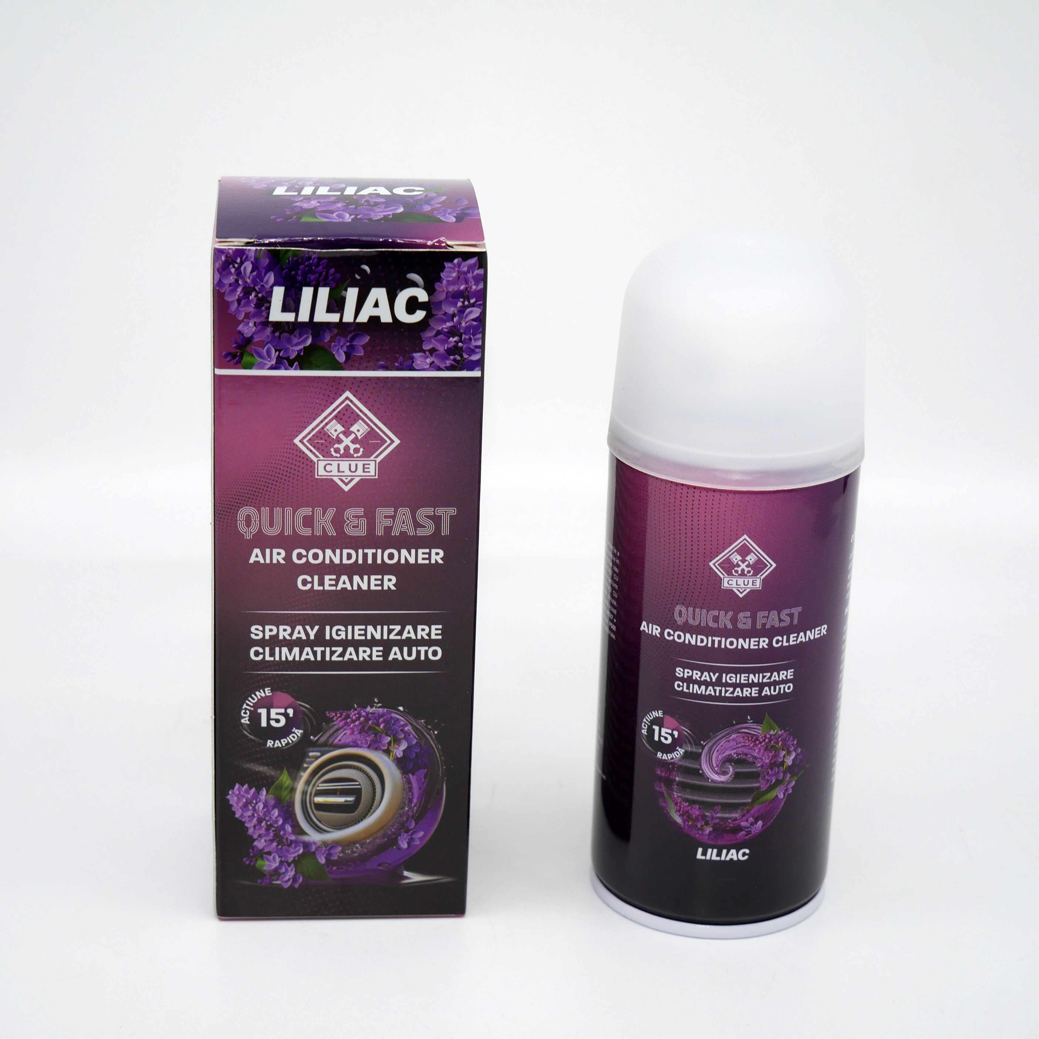 Spray igienizare clima auto Liliac 150 ml CLUE - imagine 1